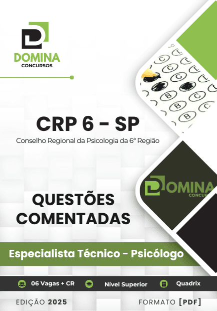 Questões Comentadas Especialista Técnico Psicólogo CRP 6 SP 2025