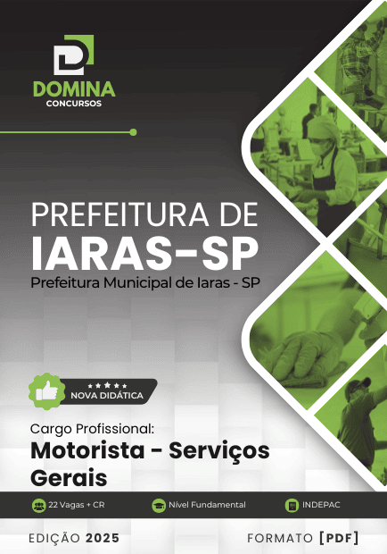 Apostila Motorista Serviços Gerais Iaras SP 2025