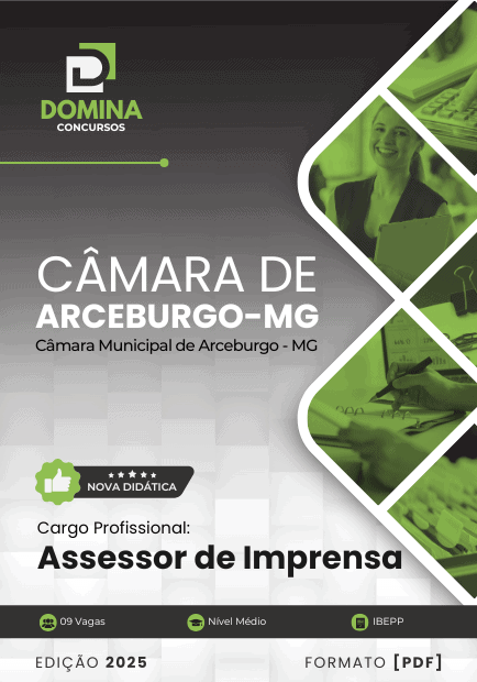 Apostila Assessor de Imprensa Câmara Arceburgo MG 2025