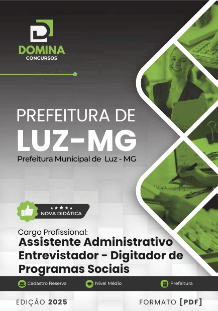 Apostila Assistente Administrativo Entrevistador Luz MG 2025