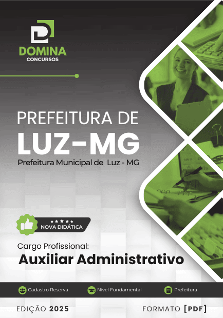 Apostila Auxiliar Administrativo Luz MG 2025