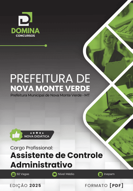 Apostila Assistente de Controle Administrativo Nova Monte Verde MT 2025