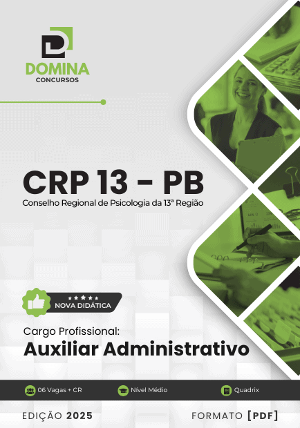 Apostila Auxiliar Administrativo CRP 13 PB 2025