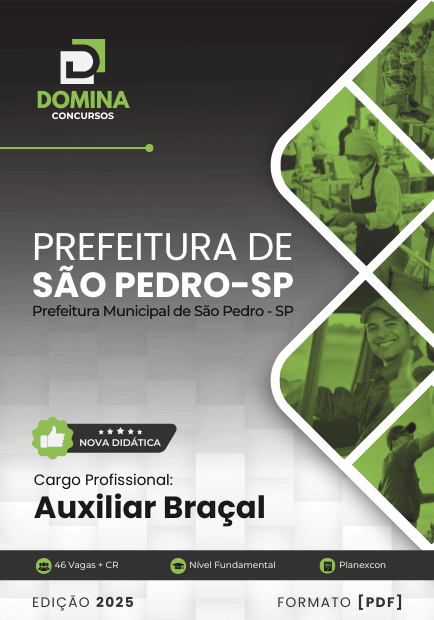 Apostila Auxiliar Braçal São Pedro SP 2025