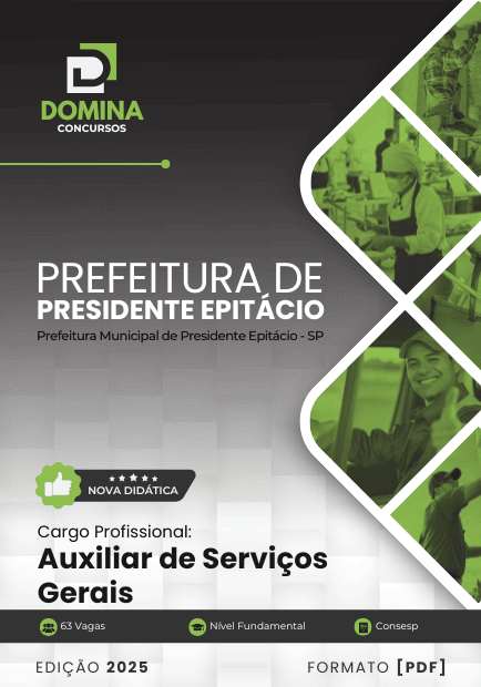 Apostila Auxiliar de Serviços Gerais Presidente Epitácio SP 2025