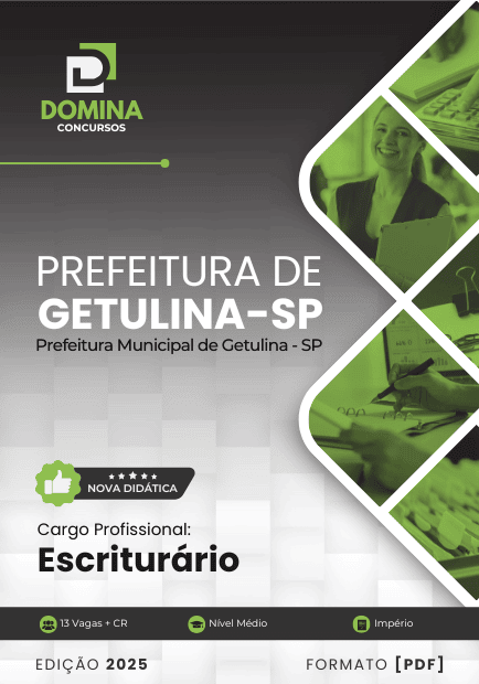 Apostila Escriturário Getulina SP 2025