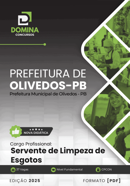 Apostila Servente de Limpeza de Esgotos Olivedos PB 2025