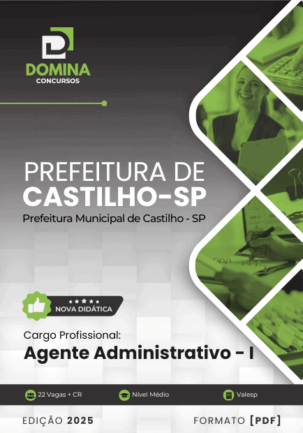 Apostila Agente Administrativo Castilho SP 2025