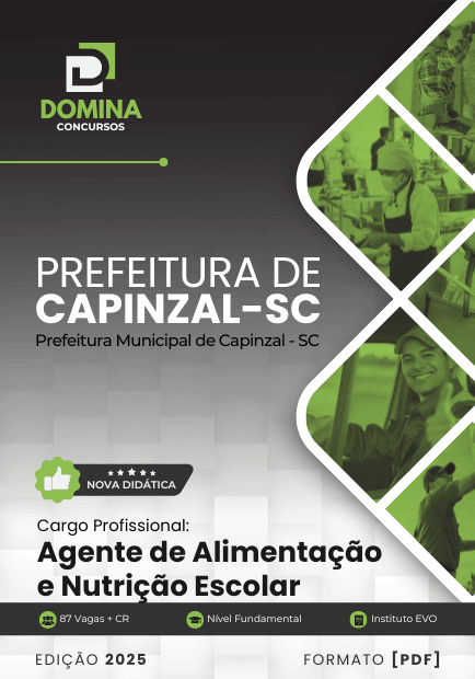 Apostila Agente de Alimentação e Nutrição Escolar Capinzal SC 2025