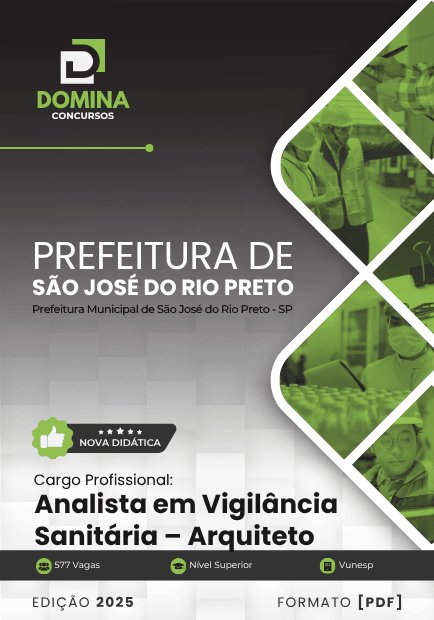 Apostila Analista em Vigilância Sanitária Arquiteto São José do Rio Preto SP 2025