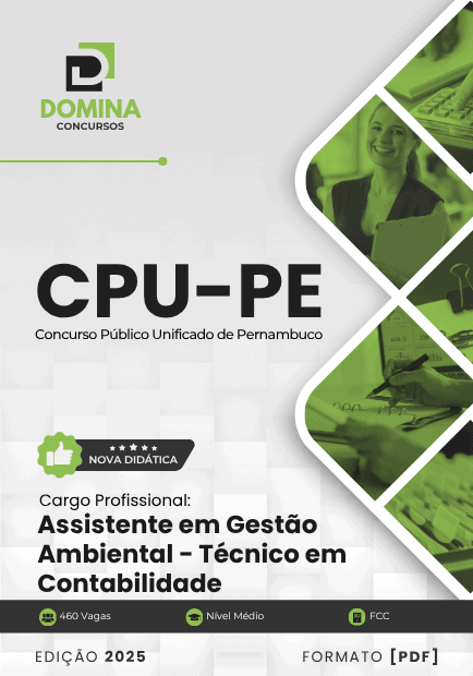 Apostila Assistente Gestão Ambiental Assistente Administrativo CPU PE 2025