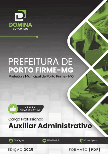 Apostila Auxiliar Administrativo Porto Firme MG 2025