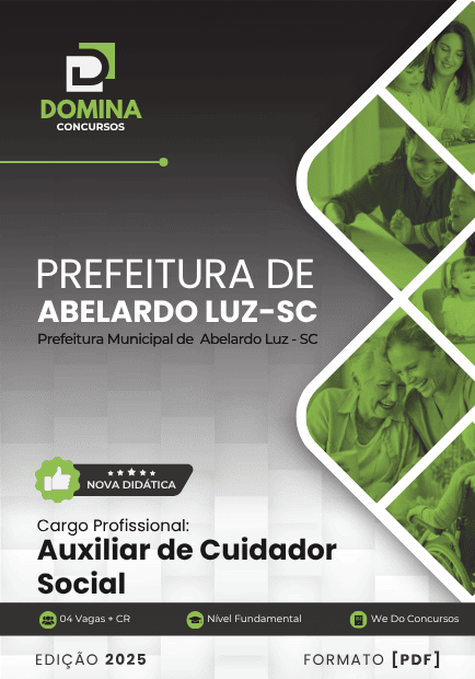 Apostila Auxiliar de Cuidador Social Abelardo Luz SC 2025