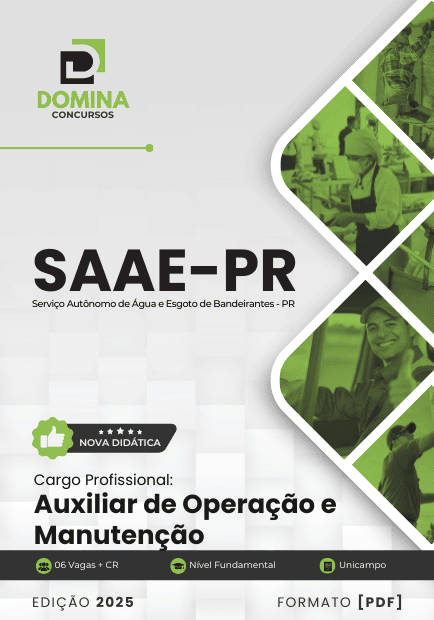 Apostila Auxiliar de Operação e Manutenção SAAE Bandeirantes PR 2025