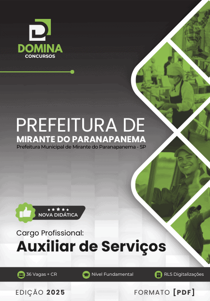 Apostila Auxiliar de Serviços Mirante do Paranapanema SP 2025