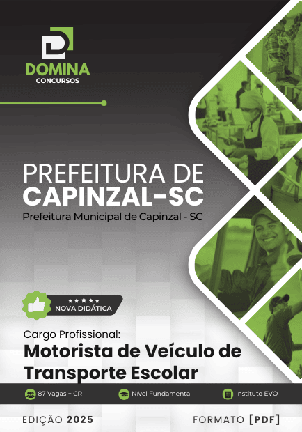 Apostila Motorista de Veículo de Transporte Escolar Capinzal SC 2025