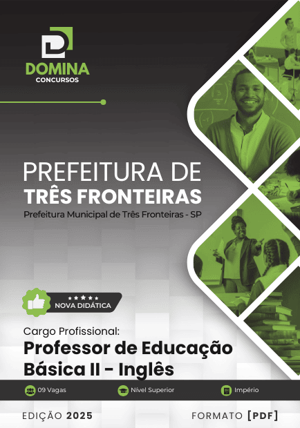 Apostila Professor de Educação Básica II Inglês Três Fronteiras SP 2025