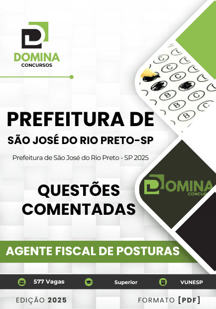 Questões Comentadas Agente Fiscal de Posturas São José do Rio Preto SP 2025