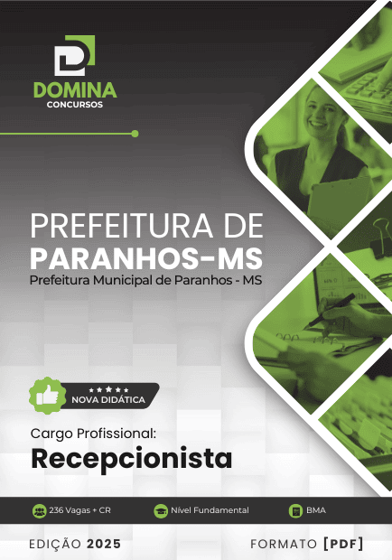 Apostila Recepcionista Paranhos MS 2025
