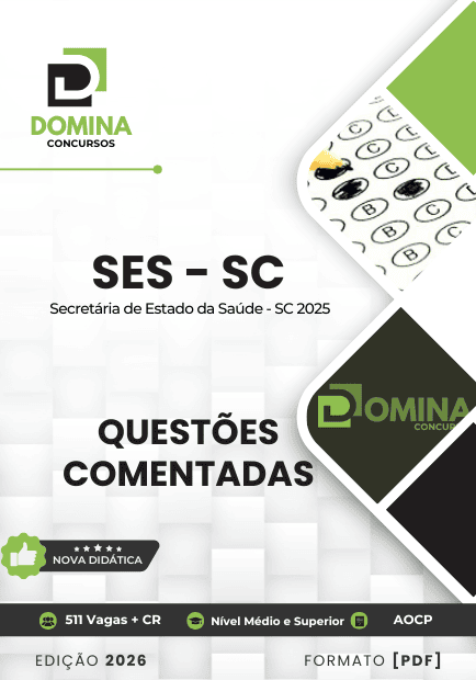 160 Questões Comentadas Concurso SES SC 2025