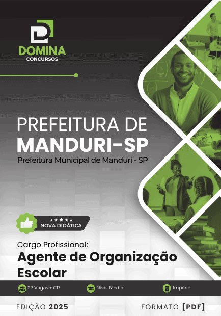 Apostila Agente de Organização Escolar Manduri SP 2025