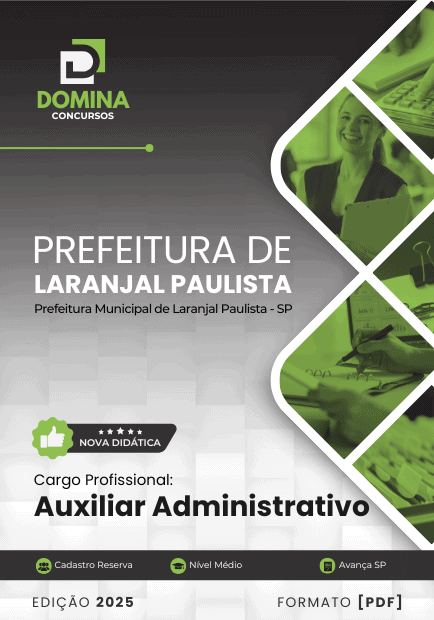 Apostila Auxiliar Administrativo Laranjal Paulista SP 2025