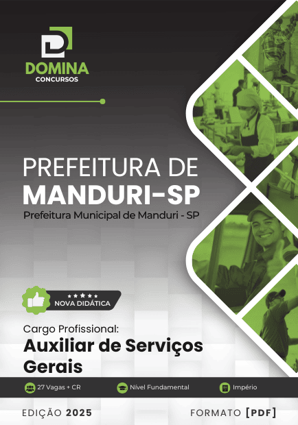 Apostila Auxiliar de Serviços Gerais Manduri SP 2025