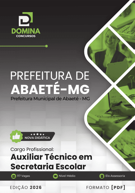 Apostila Auxiliar Técnico em Secretaria Escolar Abaeté MG 202