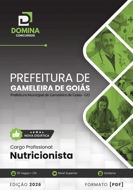 Apostila Nutricionista Gameleira de Goiás GO 2026