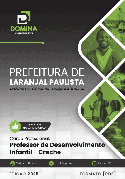 Apostila Professor de Desenvolvimento Infantil Creche Laranjal Paulista SP 2025