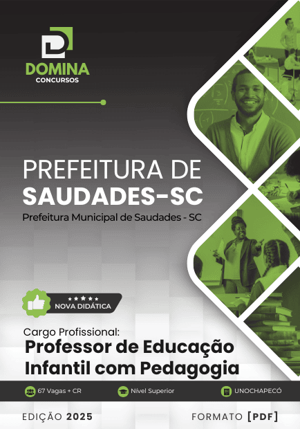 Apostila Professor de Educação Infantil com pedagogia Saudades SC 2025