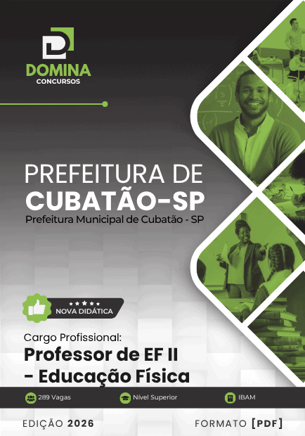 Apostila Professor de Ensino Fundamental II Ed. Física Cubatão SP 2026