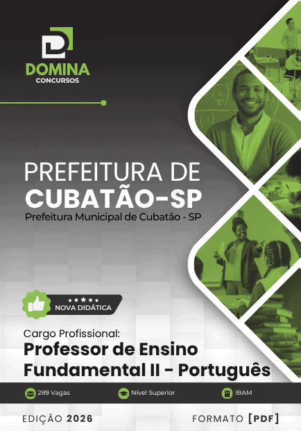 Apostila Professor de Ensino Fundamental II Português Cubatão SP 2026