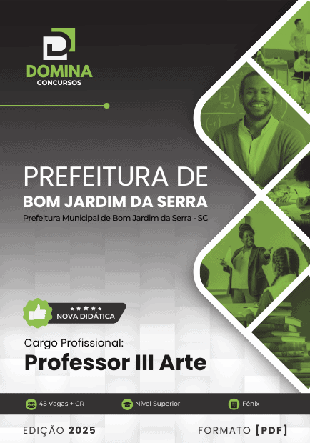 Apostila Professor de Artes Bom Jardim da Serra SC 2025