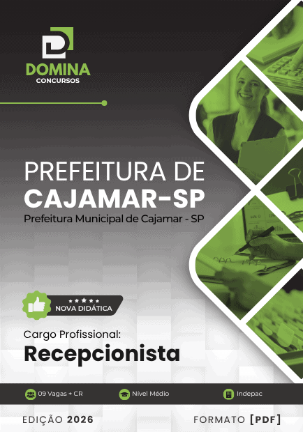 Apostila Recepcionista Cajamar SP 2026