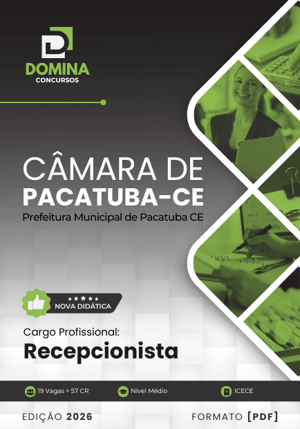 Apostila Recepcionista Câmara Pacatuba CE 2026