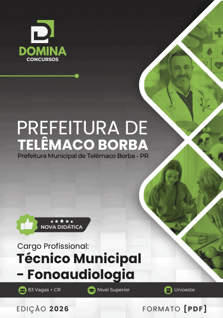 Apostila Técnico Municipal Fonoaudiologia Telêmaco Borba PR 2026
