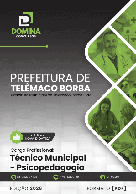 Apostila Técnico Municipal Psicopedagogia Telêmaco Borba PR 2026