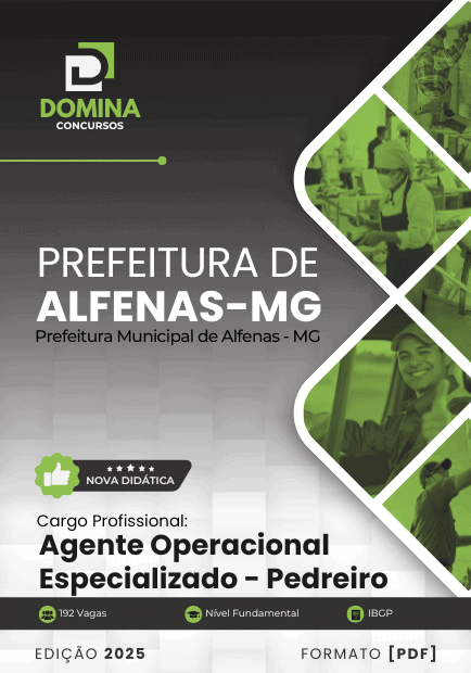 Apostila Agente Operacional Especializado Pedreiro Alfenas MG 2025