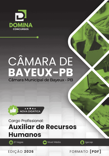 Apostila Auxiliar de Recursos Humanos Câmara de Bayeux PB 2026