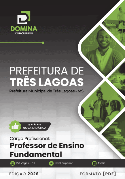 Apostila Professor de Ensino Fundamental Três Lagoas MS 2026