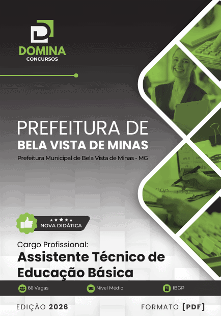 Apostila Auxiliar Administrativo Bela Vista de Minas MG 2026