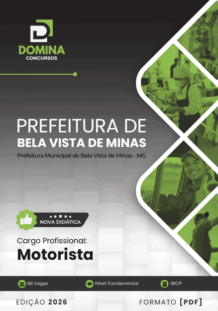 Apostila Motorista Bela Vista de Minas MG 2026